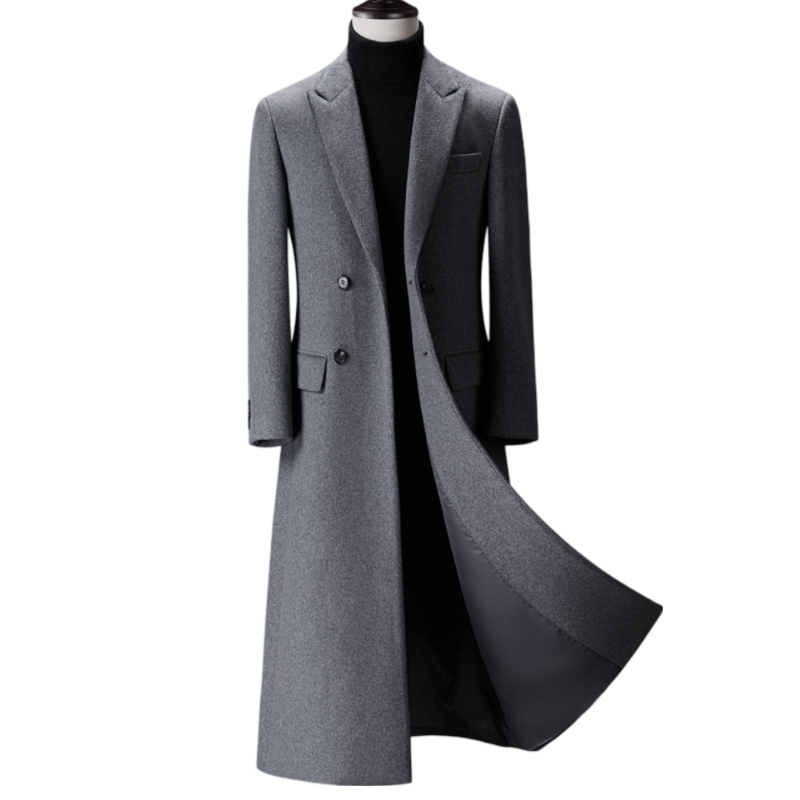 Long trench woolen coat