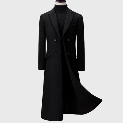 Long trench woolen coat