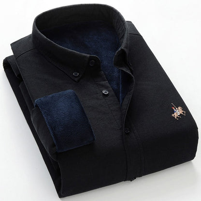 Velvet thick oxford brushed wool shirt