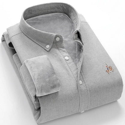 Velvet thick oxford brushed wool shirt