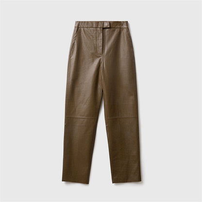 Pocket Embossing Design Straight Pants