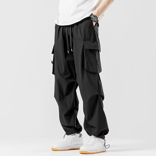 Wide-leg Straight Cargo Pants