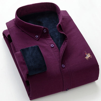 Velvet thick oxford brushed wool shirt