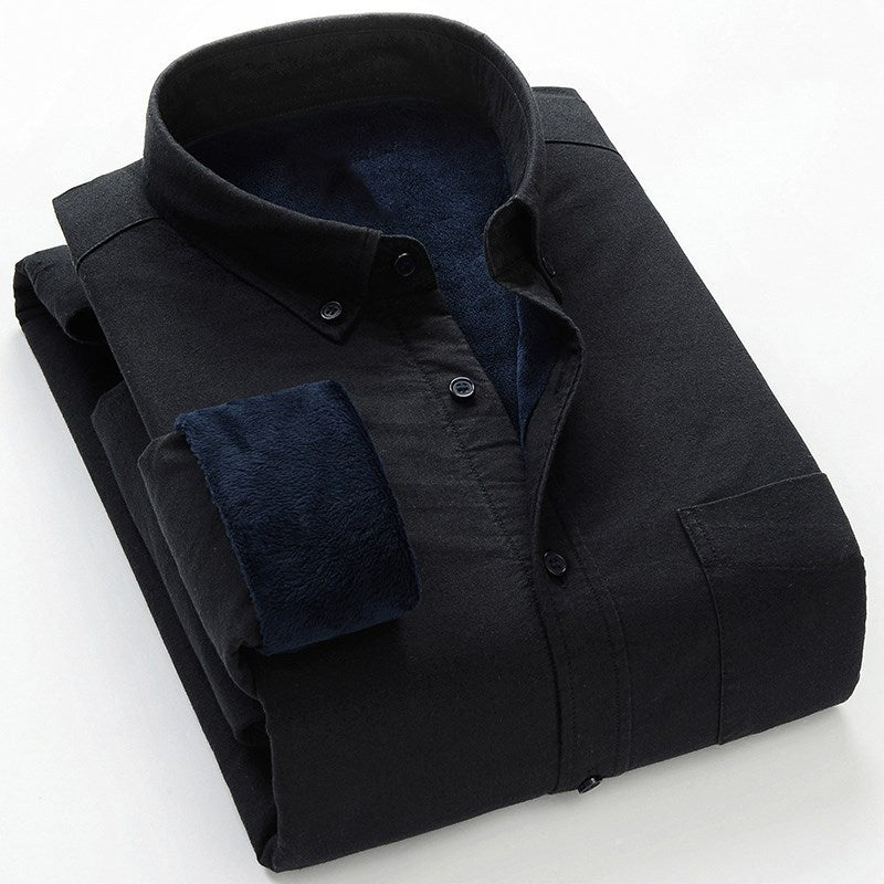 Velvet thick oxford brushed wool shirt