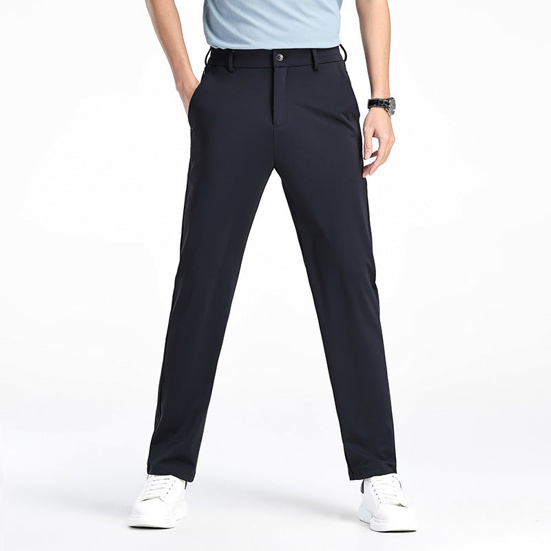 Spring Ice Silk Elastic Trousers