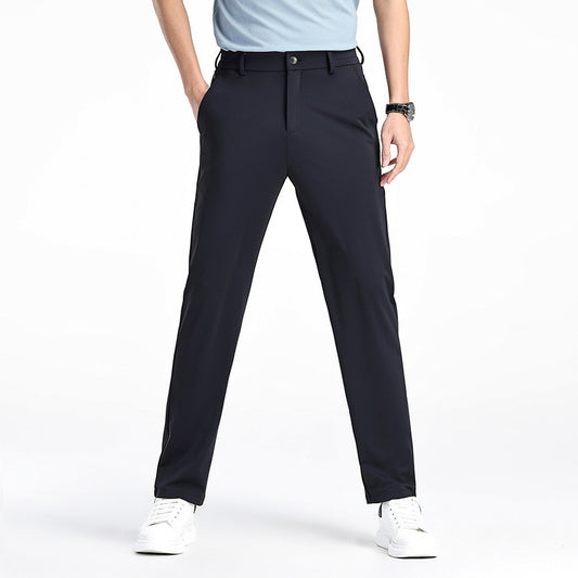 Spring Ice Silk Elastic Trousers