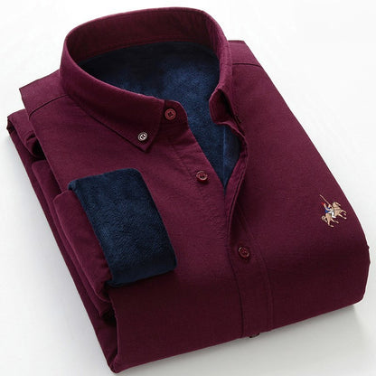 Velvet thick oxford brushed wool shirt