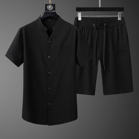 Dark Pleated Casual Suit