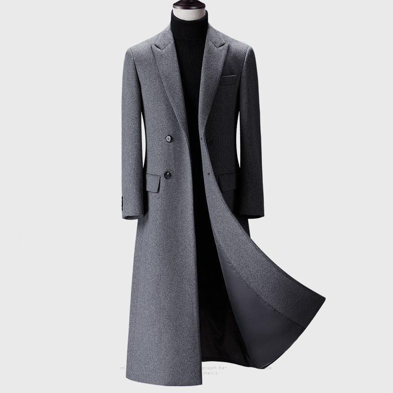 Long trench woolen coat