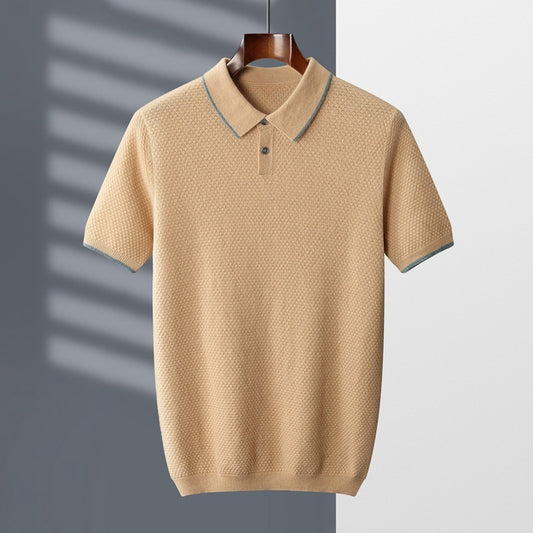 Short Sleeve Cashmere Wool Knitted Sweater