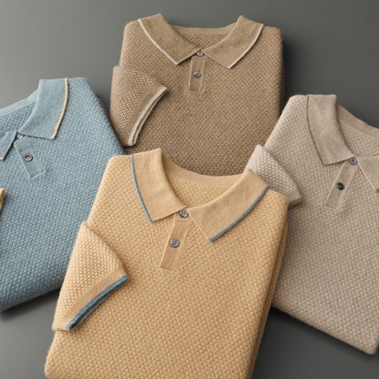 Short Sleeve Cashmere Wool Knitted Sweater