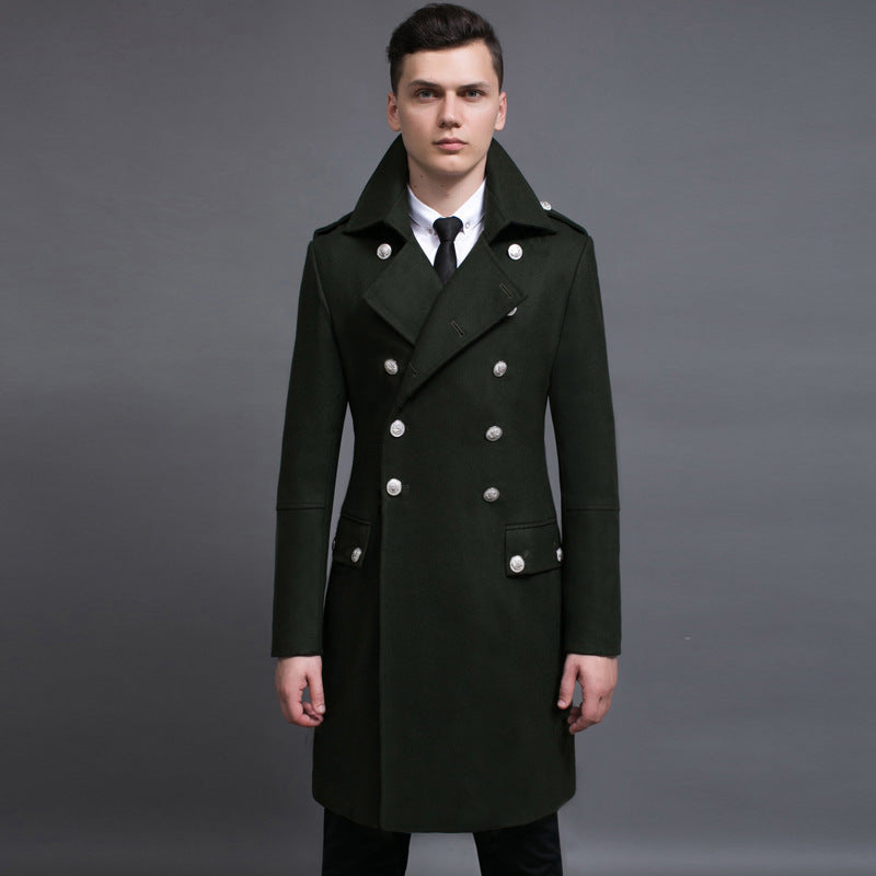 Double-row Retro Woolen Coat