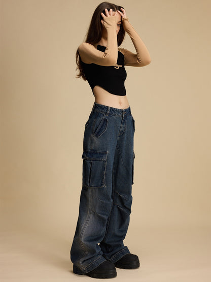 Loose Wide-leg Denim Pants