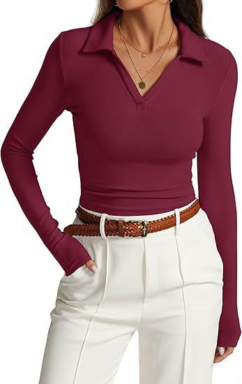 V-neck Slim-fit Pleated Top