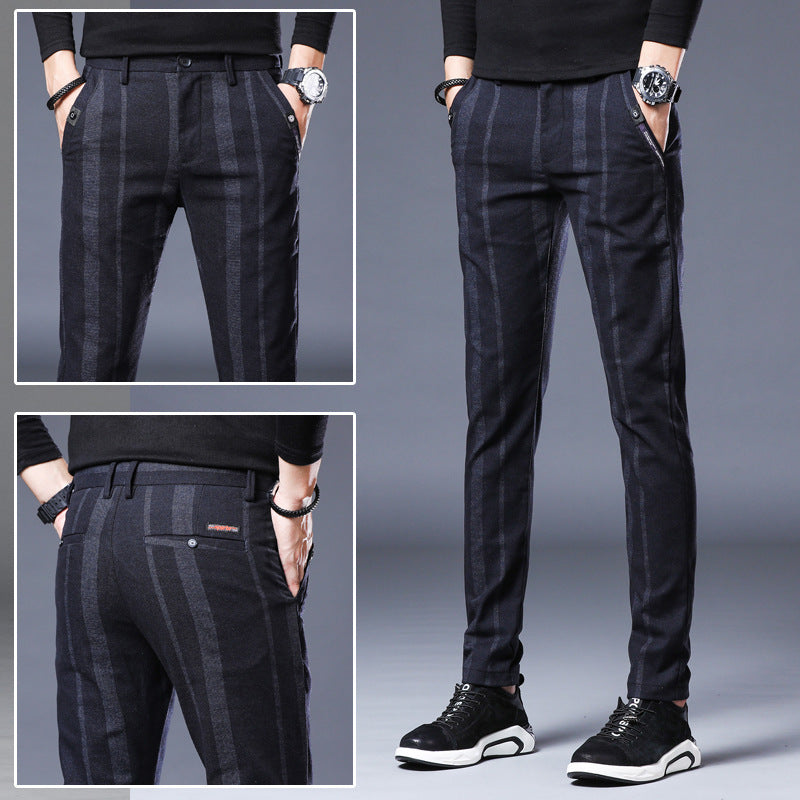 Vertical Striped Straight Pants