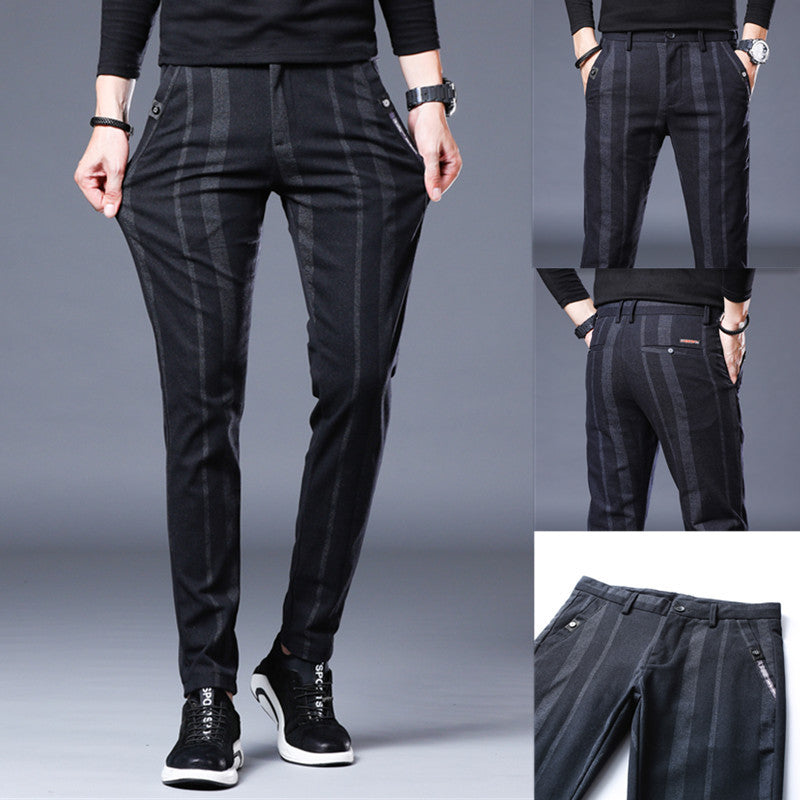 Vertical Striped Straight Pants