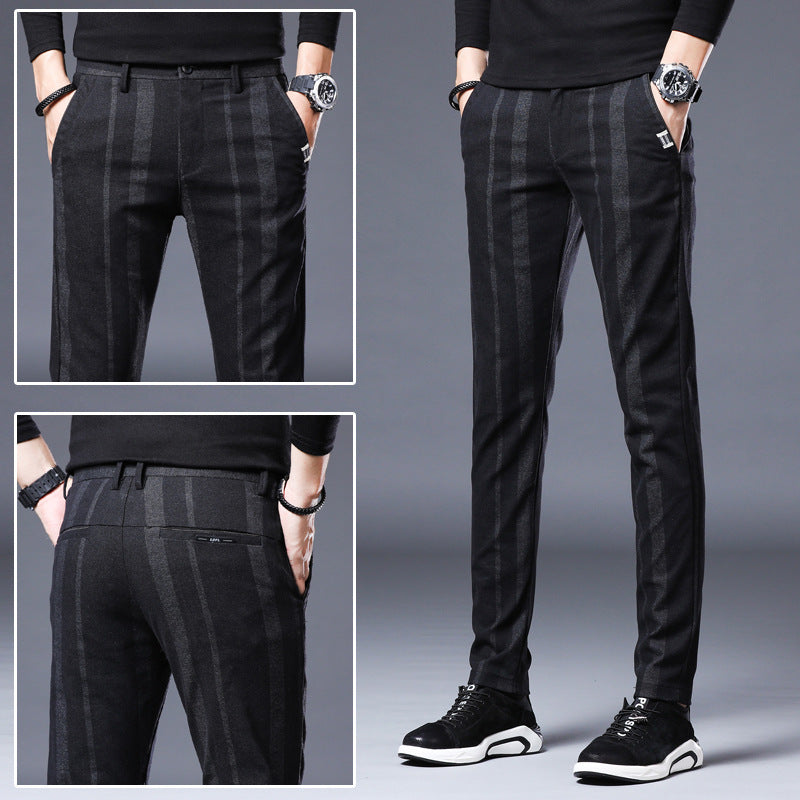 Vertical Striped Straight Pants