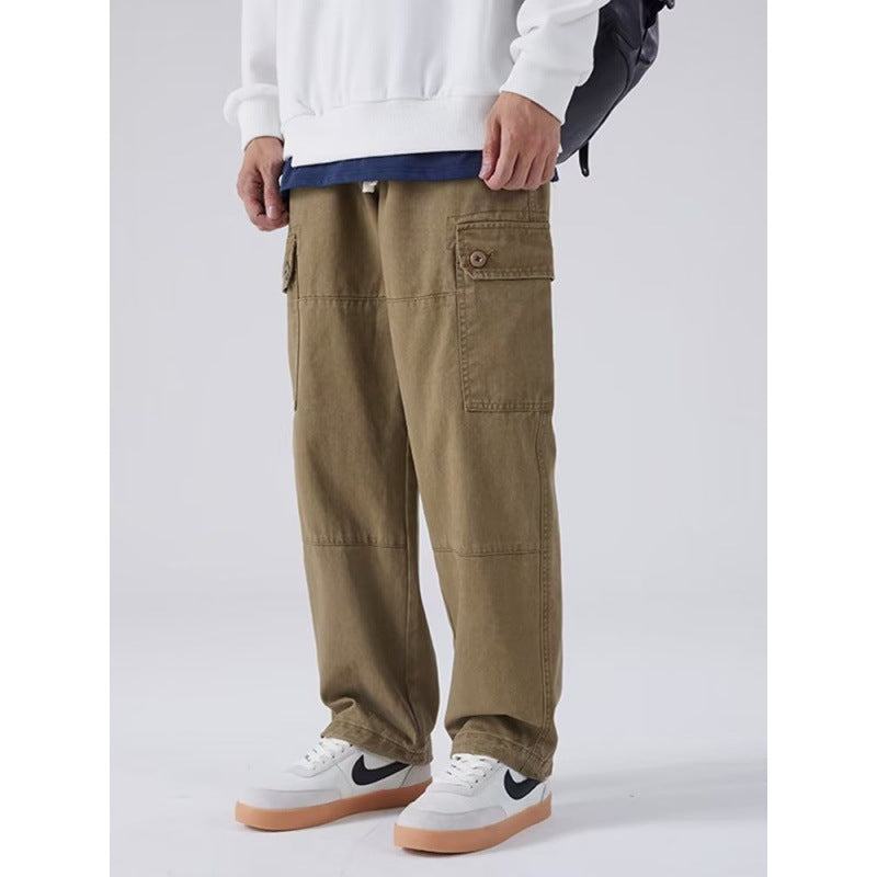 Loose Straight Multi-pocket Slacks