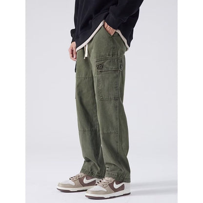 Loose Straight Multi-pocket Slacks