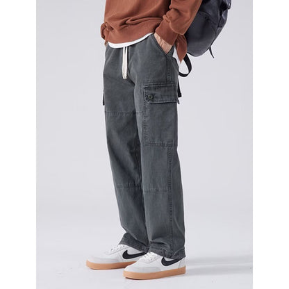 Loose Straight Multi-pocket Slacks