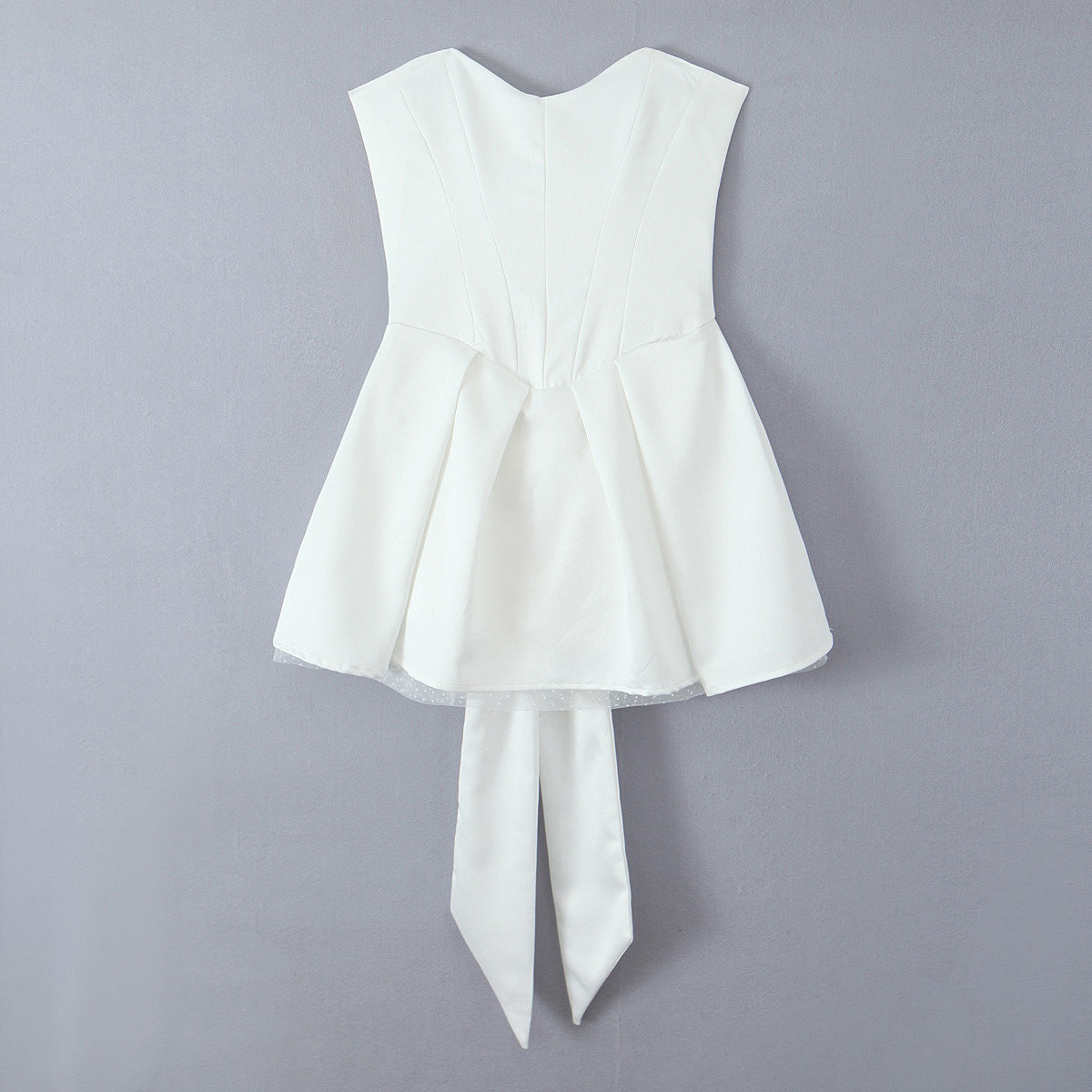 White Bow Swing Strapless Dress