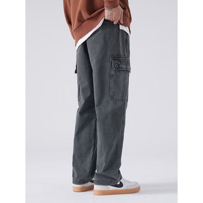 Loose Straight Multi-pocket Slacks