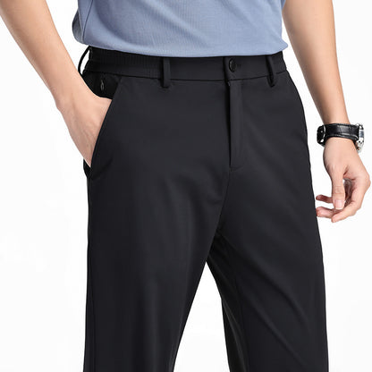 Spring Ice Silk Elastic Trousers