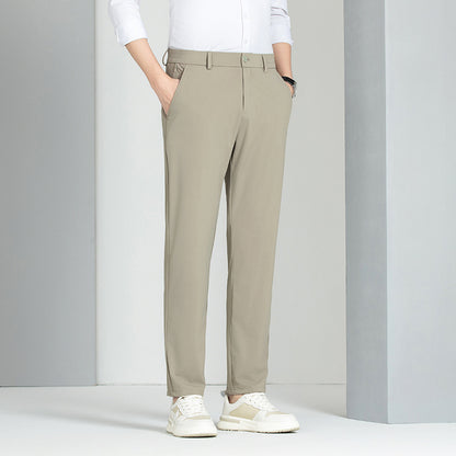 Spring Ice Silk Elastic Trousers