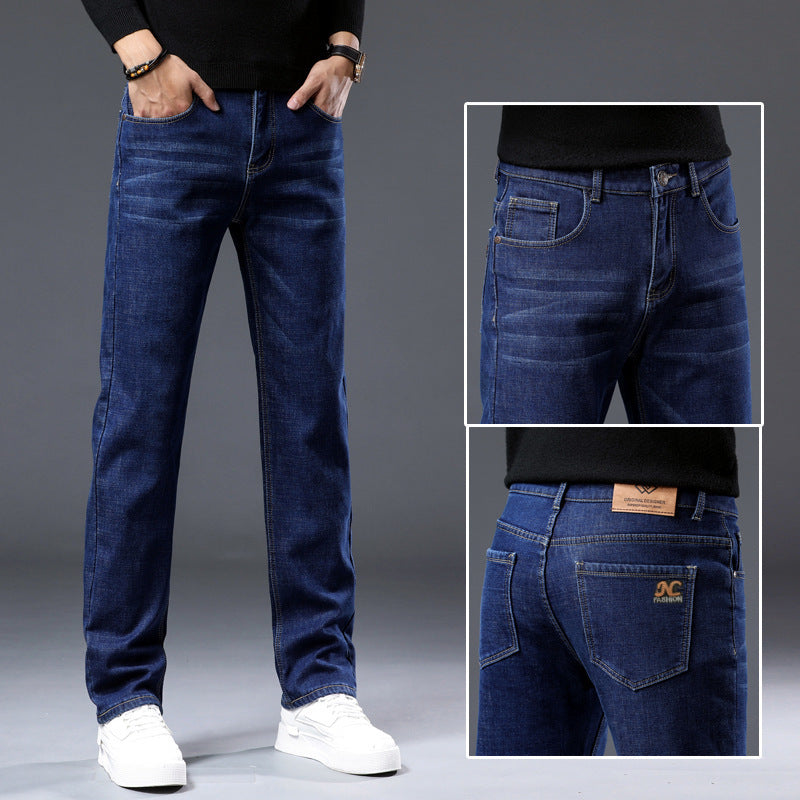 Fleece-lined Thick Jeans